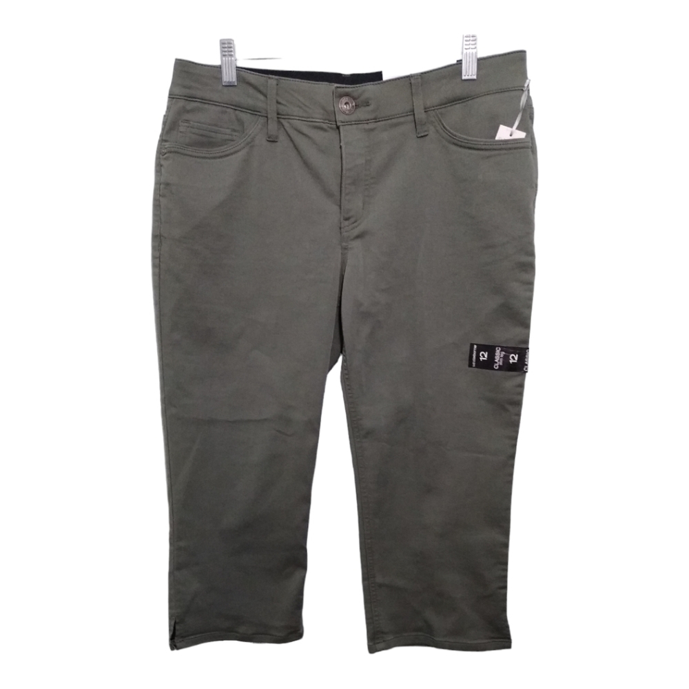 Liz Claiborne Olive Green Cropped Ankle Jeans